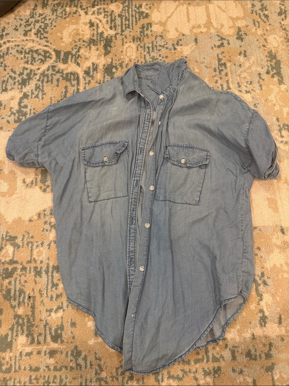 Thread & Supply Light Blue Short-Sleeve Denim Button-Up Shirt